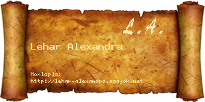 Lehar Alexandra névjegykártya
